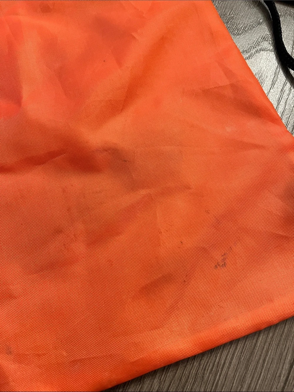 Neon Orange Halloween Pumpkin Drawstring Gym Sack with Black Cords